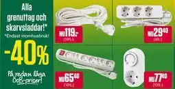 ÖoB Alla grenuttag och skarvsladdar! erbjuda