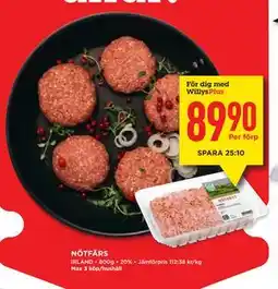 Willys Hemma NÖTFÄRS, Medlemspris erbjuda