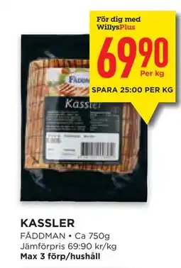 Willys Hemma KASSLER, Medlemspris erbjuda