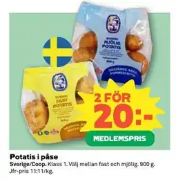 Coop Daglivs Potatis i påse, Medlemspris erbjuda