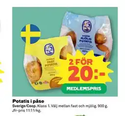 Coop Daglivs Potatis i påse, Medlemspris erbjuda