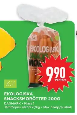 Willys Hemma EKOLOGISKA SNACKSMORÖTTER 200G erbjuda