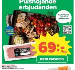 Coop Daglivs Färsk fläskytterfilé, Medlemspris erbjuda
