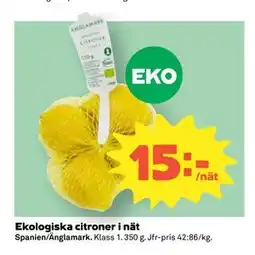Coop Daglivs Ekologiska citroner i nät erbjuda