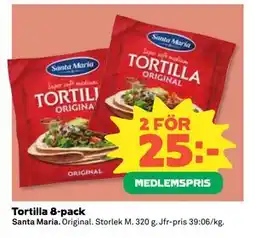 Coop Daglivs Tortilla 8-pack, Medlemspris erbjuda