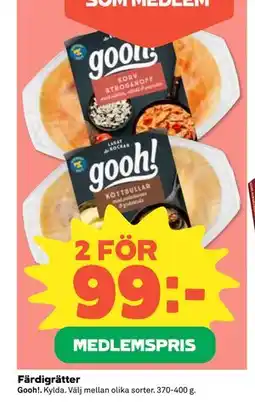 Coop Daglivs Färdigrätter, Medlemspris erbjuda