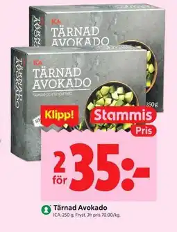 ICA Kvantum Tärnad Avokado, Medlemspris erbjuda