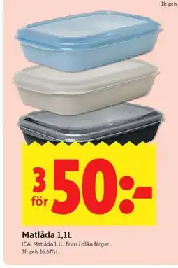 ICA Kvantum Matlåda 1,1L erbjuda