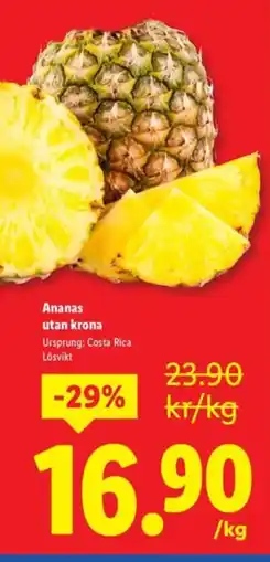 Lidl Ananas utan krona erbjuda