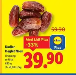 Lidl Dadlar Deglet Nour erbjuda