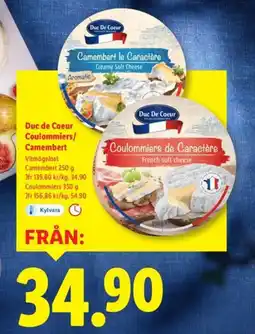 Lidl Duc de Coeur Coulommiers/ Camembert erbjuda