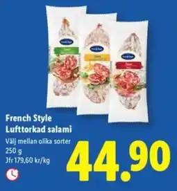 Lidl French Style Lufttorkad salami erbjuda