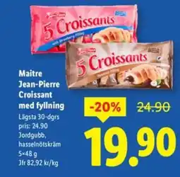 Lidl Maitre Jean-Pierre Croissant med fyllning erbjuda