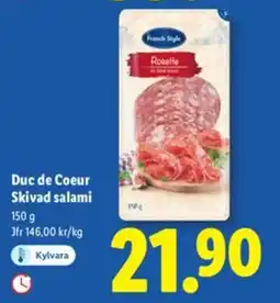 Lidl Duc de Coeur Skivad salami erbjuda