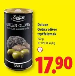 Lidl Deluxe Gröna oliver tryffelsmak erbjuda