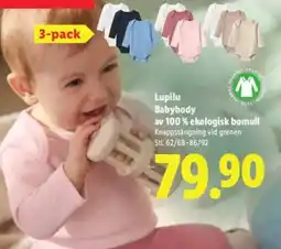 Lidl Lupilu Babybody av 100% ekologisk bomull erbjuda