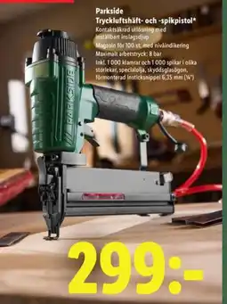 Lidl Parkside Tryckluftshäft- och -spikpistol erbjuda
