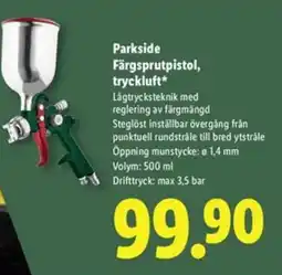 Lidl Parkside Färgsprutpistol, tryckluft erbjuda