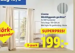 Lidl Livarno Mörkläggande gardiner erbjuda