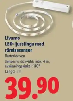 Lidl Livarno LED-ljusslinga med rörelsesensor erbjuda