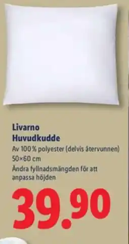 Lidl Livarno Huvudkudde erbjuda