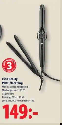 Lidl Cien Beauty Platt-/locktȧng erbjuda