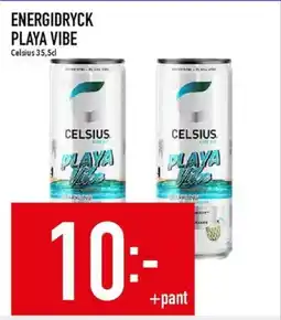 Matdax CELSIUS Energidryck playa vibe erbjuda