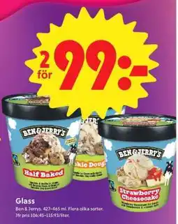 ICA Supermarket Ben & Jerry's Ice Cream erbjuda