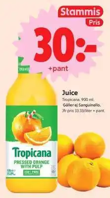 ICA Supermarket Tropicana Pressed Orange with Pulp erbjuda