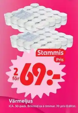 ICA Supermarket Värmeljus erbjuda