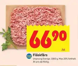 ICA Supermarket Fläskfärs erbjuda