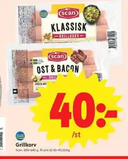 ICA Supermarket Grillkorv erbjuda