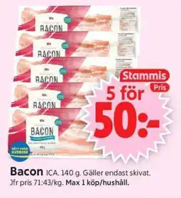 ICA Supermarket Bacon ICA erbjuda