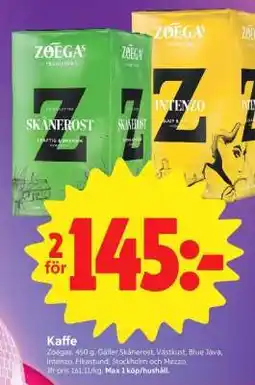 ICA Supermarket Zoégas kaffe erbjuda