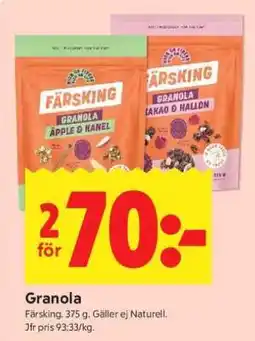 ICA Supermarket Färsking granola erbjuda