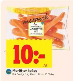 ICA Supermarket MORÖTTER I PÅSE erbjuda
