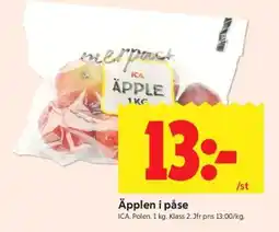 ICA Supermarket Äpplen i påse erbjuda
