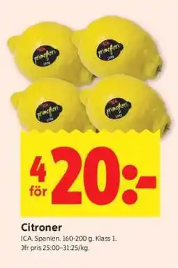 ICA Supermarket Citroner erbjuda