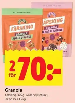 ICA Kvantum FÄRSKING Granola erbjuda