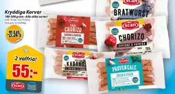 Extra Mjällby Stormarknad Kryddiga korvar erbjuda