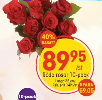 Röda rosor 10-pack