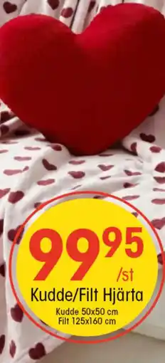 EKO Kudde/filt hjärta erbjuda