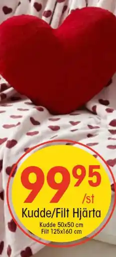 EKO Kudde/filt hjärta erbjuda