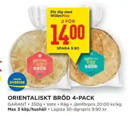 Willys ORIENTALISKT BRÖD 4-PACK erbjuda