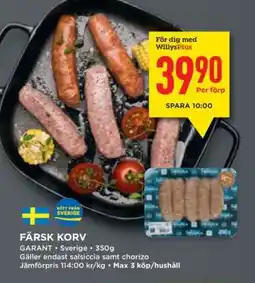 Willys Färsk korv erbjuda