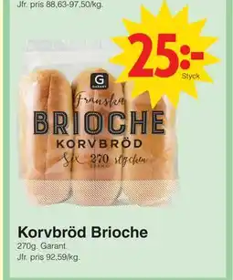Matöppet Korvbröd Brioche erbjuda
