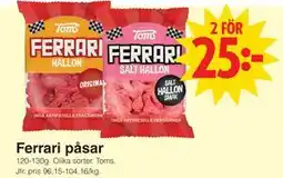 Matöppet Ferrari påsar erbjuda