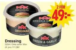 Matöppet Dressing erbjuda