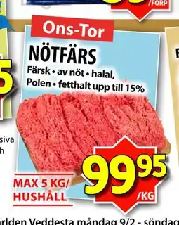 Matvärlden Tensta NÖTFÄRS erbjuda