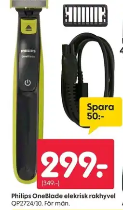 Rusta PHILIPS OneBlade elekrisk rakhyvel erbjuda